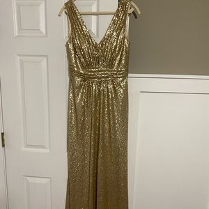 Revelry Bijou sequin dress in gold. Never worn, unaltered.